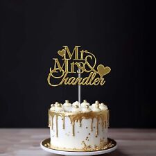 Mr & Mrs Wedding Cake Topper Personalised Acrylic Mirror Cake Topper Any Name
