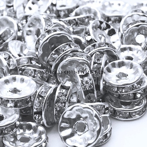 Silver rhinestone shamballa - silver,