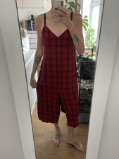 Zara Blogger Red Plaid Tartan Midi Slip Dress UK 8-10 (S)