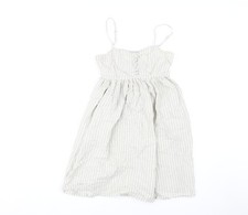 Topshop Women Grey Striped Sundress Size 8 Summer Style
