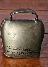 Vintage Souvenir  Solid Brass Cow Bell From Patscherkofel Mountain in Austria.