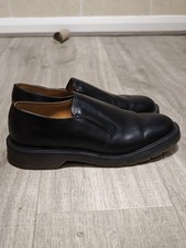 Solovair black leather slip - black, on