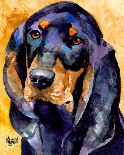Black and tan coonhound print - tan,