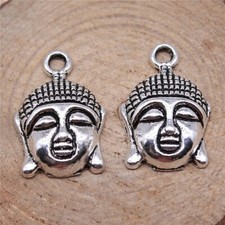 50 Large Buddha Head Charms