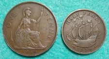 1938 British One Penny & Half