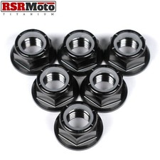 Yamaha MT-10 MT-10SP Titanium Nyloc Self Locking Sprocket Nuts, 2016-2024, Black