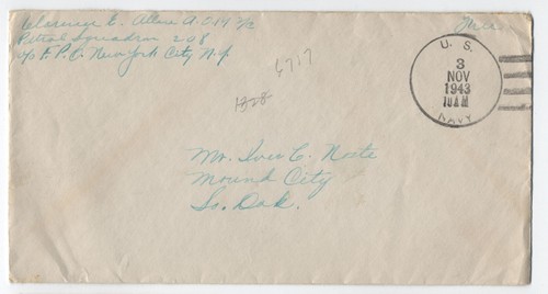 1943 navy bar postmark - navy, 4-bar
