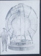 Lighthouse Lamp/Fresnel Lens, NO LABEL, Park Museum RI Magic Lantern Glass Slide