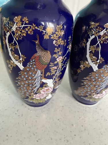 Vintage peacock design vases - peacock,
