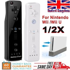 2PCS Wireless Games White Remote Controller For Nintendo Wii / Wii U Console UK