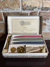 Vintage Society Sealing Set No.2 J.W. & Co Brass Wax Seal Collectible Boxed 