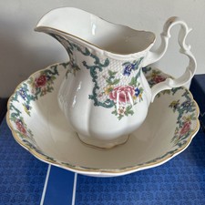 Royal Doulton Booths English China FLORA DORA Ewer and Basin Original Boxes
