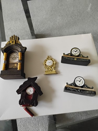 Dolls house wooden clocks - house,