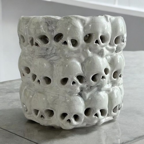 Skeletons studio pottery vase - pottery,