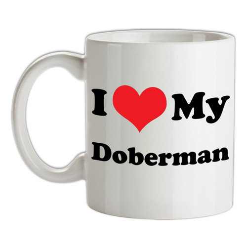 Love doberman mug dog - i, my