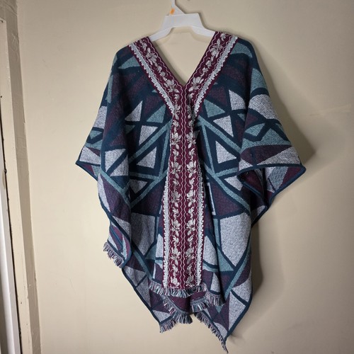 Boho tribal poncho embroidered - tribal,
