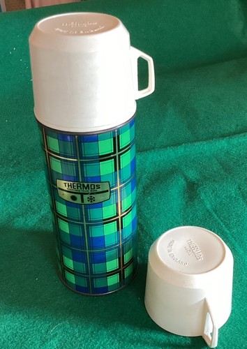 Vintage thermos tartan vacuum - thermos,