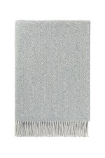 Johnstons Of Elgin Herringbone Grey Merino Throw RRP £425 BNWT