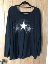 Marks & Spencer Black Stars Softtouch Jumper - Freesize up to 20 (50 inch bust)