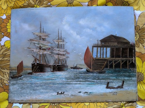 Vintage oil painting unframed - vintage,