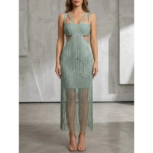 Hollow out sleeveless bodycon - hollow,