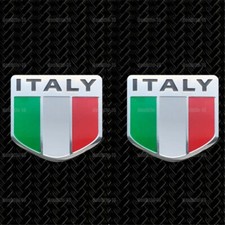 2Pack Italy Flag Italian Stickers Car Logo Metal Emblem Badge Decal Accessories