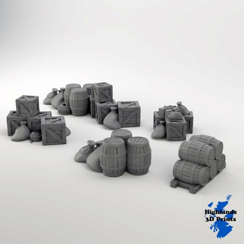 Cargo piles crates scatter - cargo,