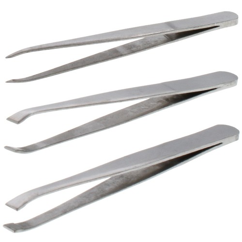 Stainless steel tweezers 3pc - tweezers,