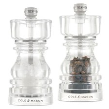 Cole & Mason London Acrylic Salt and Pepper Mill Gift Set 130mm, Adjustable