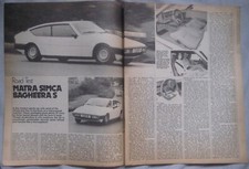 1977 Matra Simca Bagheera S Original Motor magazine Road test