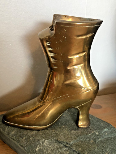 Vintage victorian brass boot - victorian,