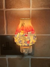 Old Tupton Ware Hand-Painted Ceramic Night Light Floral Butterfly Design