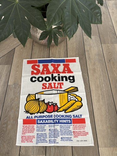 Vintage saxa salt - tea, towel
