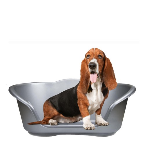 Silver plastic pet bed - silver, heavy