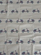 Mod Squad Rally Scooters Moped Grey Upholstery Fabric Remnant 1.3m x 1.1m