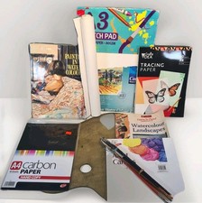 Bundle Of Various Mixed Art Supplies Joblot - Brushes, Paper, Books, Pallet