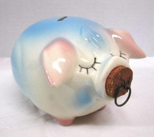 1957 hull pottery corky pig - pottery,