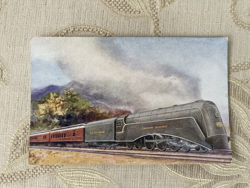 Old railway postcard - railway,