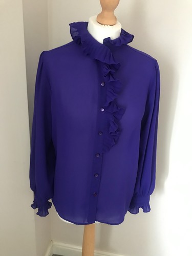 Vintage sheer purple ruffle - sheer,