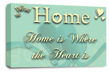 Home Love Wall Art Duck Egg Cream Family Quote Framed Canvas Picture Print 2