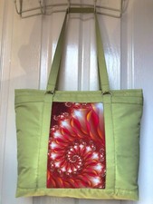 Handmade zippered women's bag medium-sized shoulder bag, shopping bag, beach bag