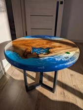 Round Blue Epoxy Resin Coffee