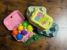 EASTER Egg Boxes With Colourful Fillable Eggs And Chicken One Great For Easter