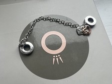 PANDORA family Moments silver & rose gold Dangling safety chain charm (788313)