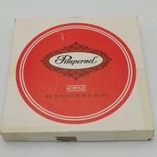 Vintage Boxed Set of 6 Round Pimpernel Placemats Table Mats Meadow Flowers