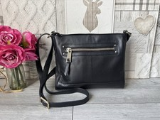 M&S Collection Soft Black Leather Crossbody Bag Shoulder Bag Messenger