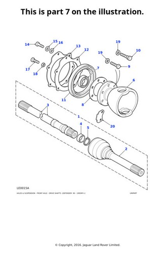 Land rover front driveshaft - land,