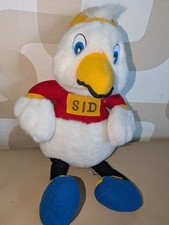 RARE Vintage Retro Park Dean Resorts Sid Seagull Character Plush 12" Soft Toy 