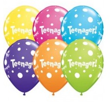 Qualatex 11” Age 13  Teenager Tropical Assorted Latex Balloons (25 Pack) 