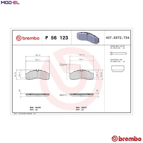 Brake pad set disc - pad, p